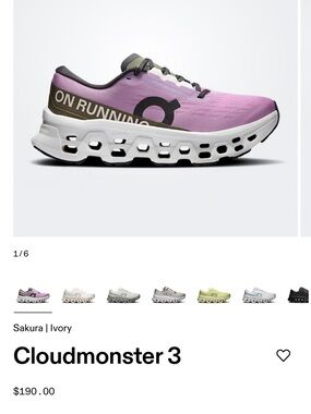 On Running Cloudmonster 3 - Sakura Pink/Ivory Running Shoe sz 9.5 w new